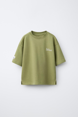 ZARA ФУТБОЛКА INTERLOCK, ЛИНЯЛЫЙ ХАКИ