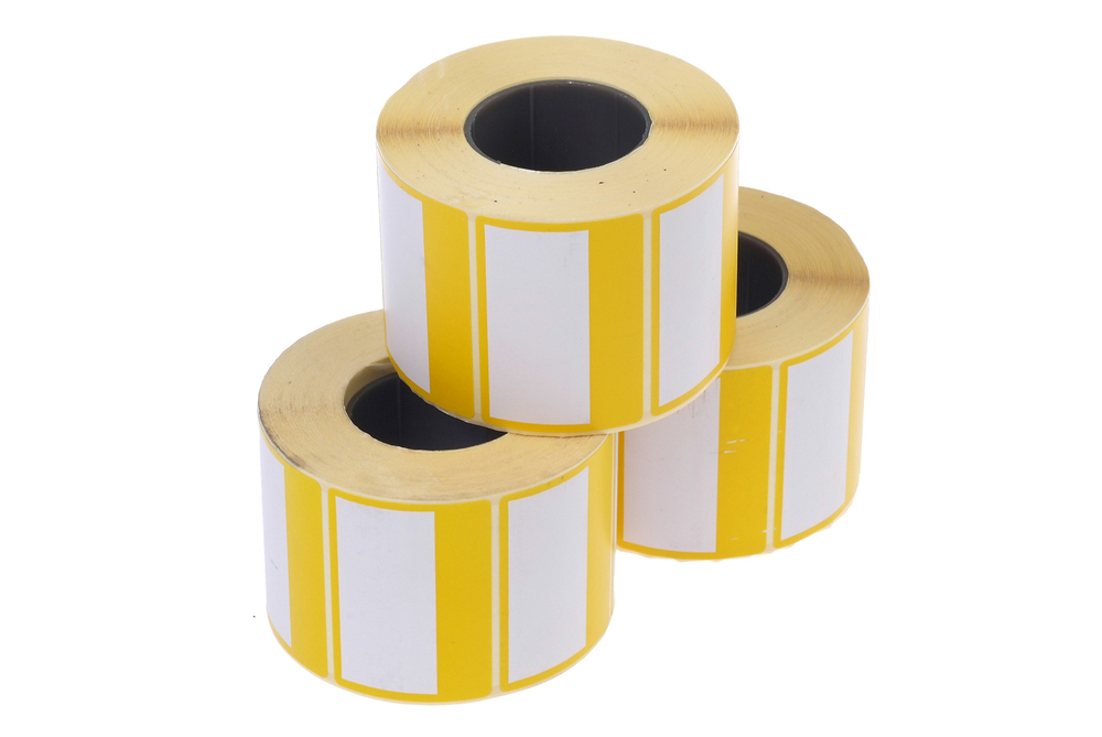 Термоэтикетка 58х40 ЭКО с печатью +1цвет желтая №1