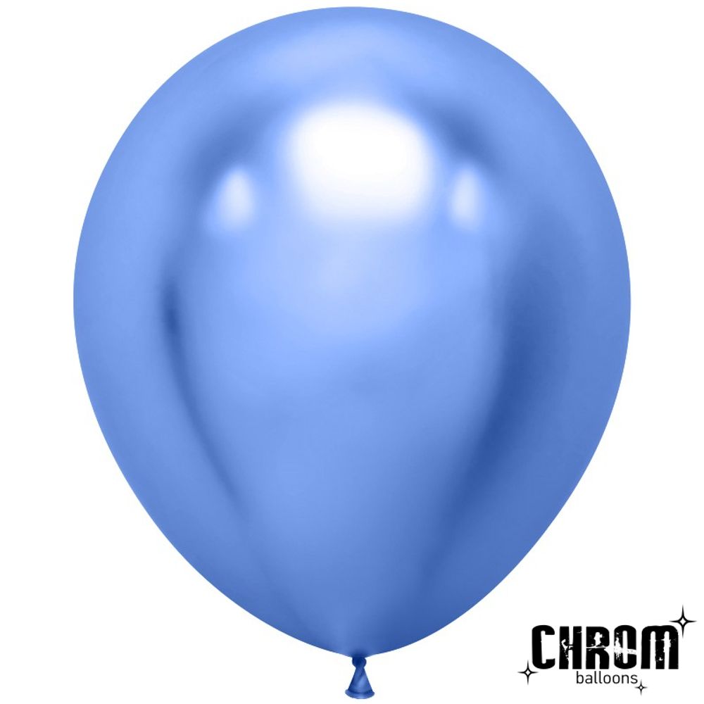 Шар (18&#39;&#39;/46 см) Синий, хром, 10 шт.