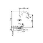 Смеситель для раковины/мойки 1/2 кер F4195 FRAP МОНО (выс.пов.излив, п/гайку, ХРОМ, силумин)