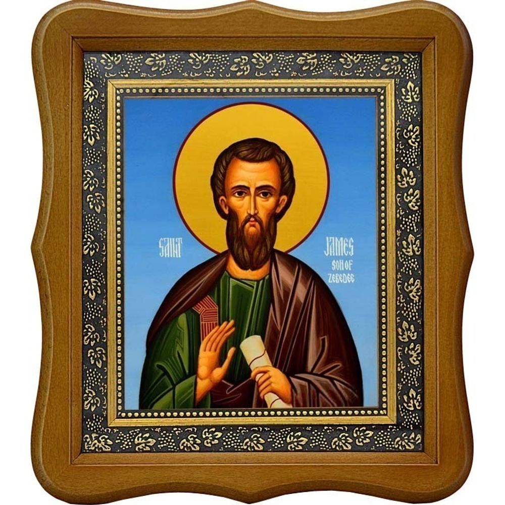 Иаков Зеведеев апостол, брат Иоанна Богослова. Икона на холсте.