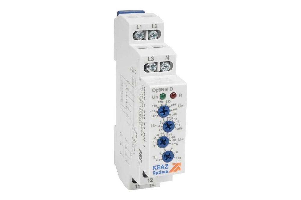 Реле контроля фаз OptiRel D PHS-3-1M-04-PP-2 повышенного/пониженного 3Ф 2СО КЭАЗ