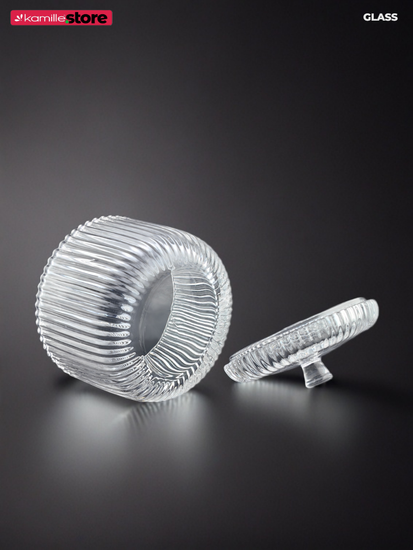 Сахарница из стекла 300 мл. с крышкой