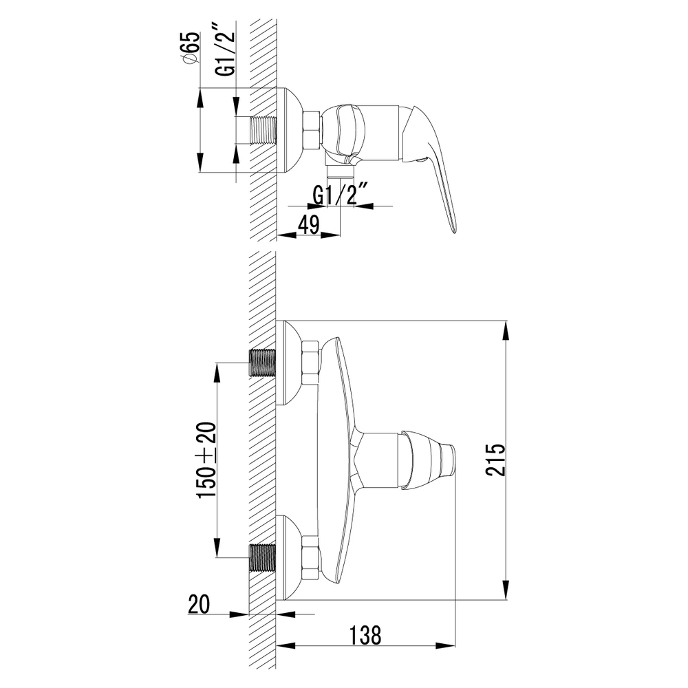 Смеситель Lemark Plus Advance LM1203C для душа