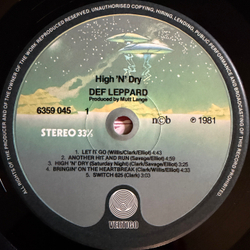 Виниловая пластинка Def Leppard ‎– High 'N' Dry LP