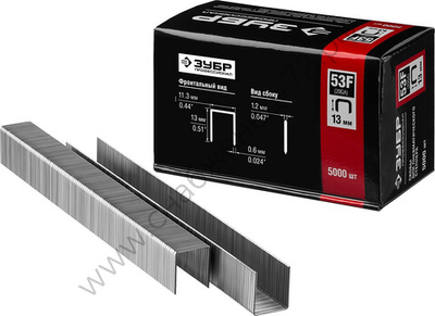 ЗУБР тип 20GA (53F / D / 056) 13 мм, 5000 шт, скобы для степлера (31950-13)