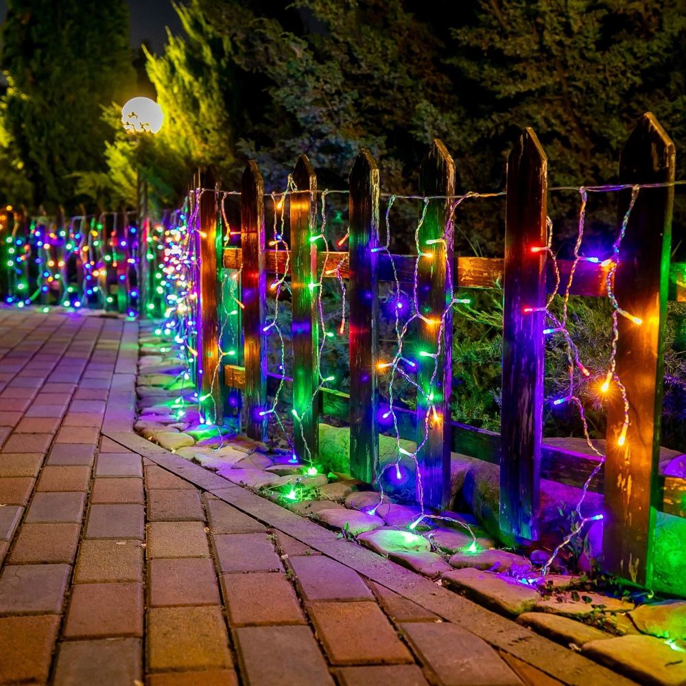 ULD-B20007-480-DTA-RC MULTI IP44 Бахрома светодиодная. 20м. С пультом. 480 светодиодов. Разноцветный свет. Провод прозрачный. ТМ Uniel