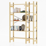 Стеллаж деревянный Ивар 5 полок 179х89х30 см, книжный стеллаж напольный в стиле лофт