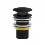 Донный клапан для раковины 1 1/4 WONZON & WOGHAND, Черный матовый (WW-88SS02-MB)