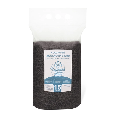 Наполнитель Чистое дело для кошачьего туалета из лузги подсолнечника