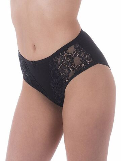 Трусики-слипы с кружевными элементами по бокам (Размер: XL) (Цвет: черный)