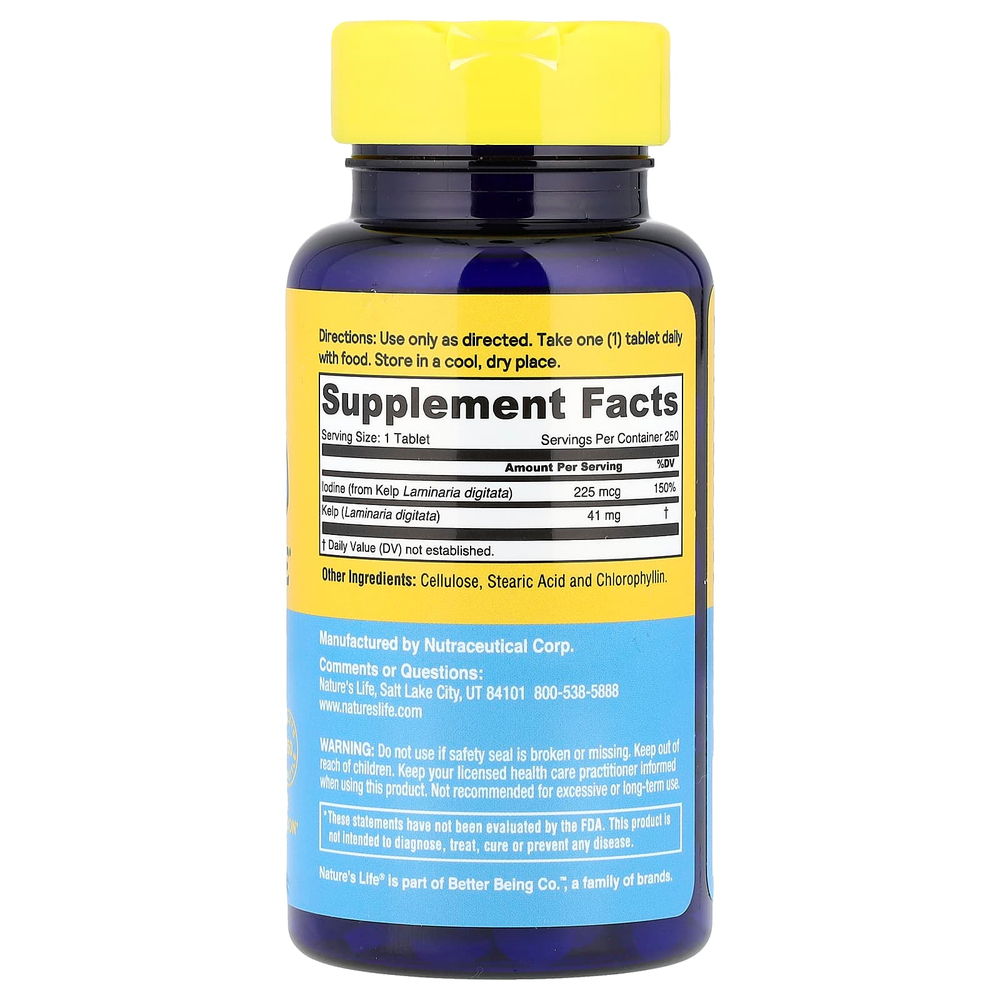 Nature's Life, исландский келп, 41 мг, 250 таблеток
