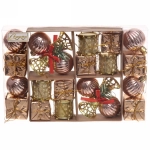 Набор украшений «Зимнее волшебство» 24*16*4 см (24 предмета), Золото/шампань