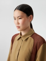 Рубашка со вставками из сетки OLA OLA