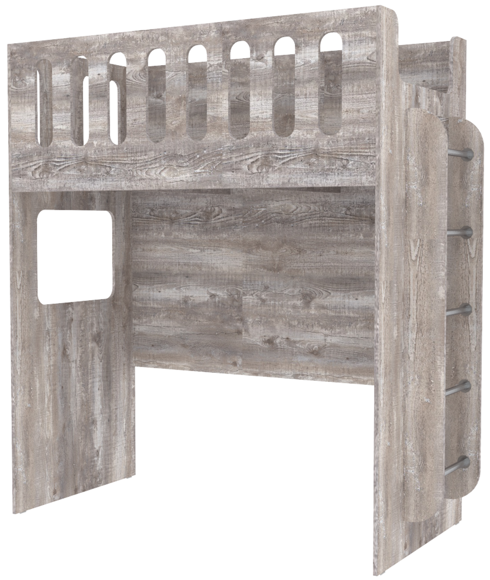 Кровать-чердак КарИВи с нишей ДС-27 80x180 Бетон