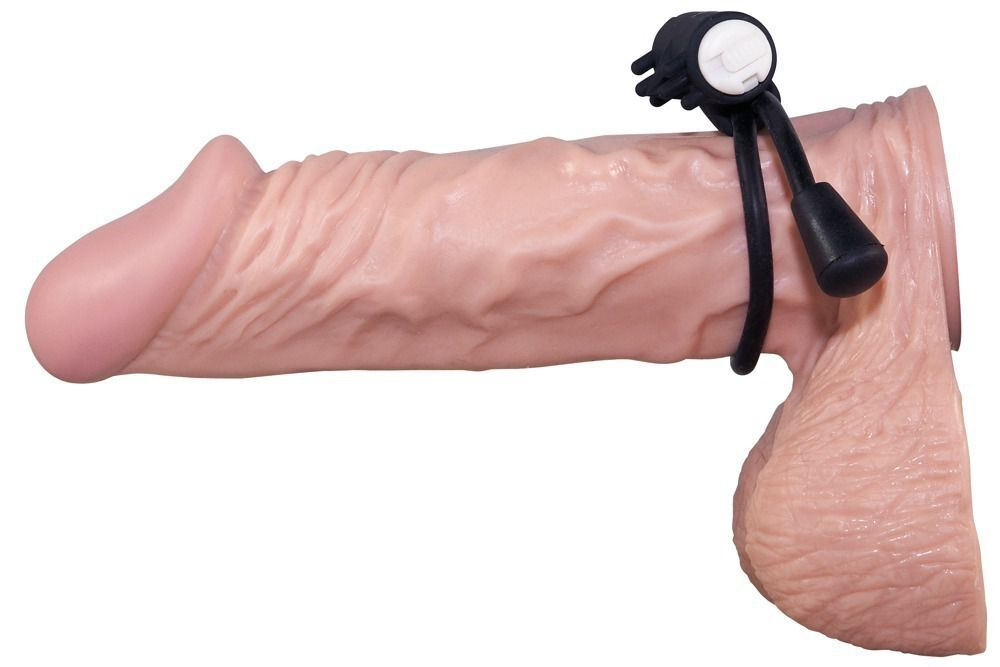 Эрекционное кольцо-утяжка с вибропулькой (Цвет: черный)