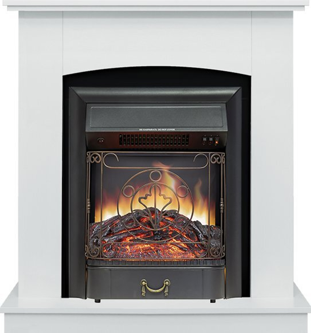Каминокомплект Barcelona SFT (Разборный) - Белый с очагом Majestic FX Black