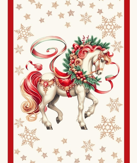 Вафельное полотно лошадка на молочном