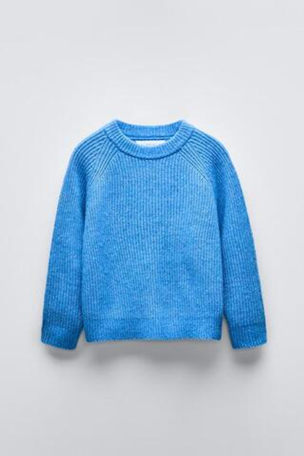 ZARA ТРИКОТАЖНЫЙ СВИТЕР, ВАСИЛЬКОВЫЙ