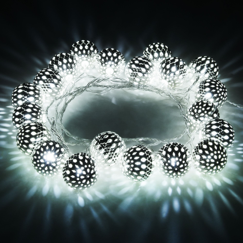 Гирлянда нить хром перламутровый с эффектом мерцания 2,8м IP20 400-003 хром/белый с эффектом мерцания