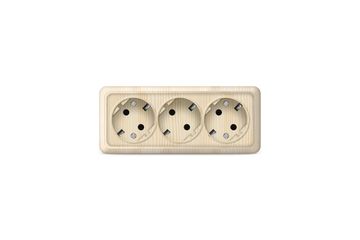 Розетка UNIVersal Олимп СОСНА 3-местная о/п б/з 16А 220В