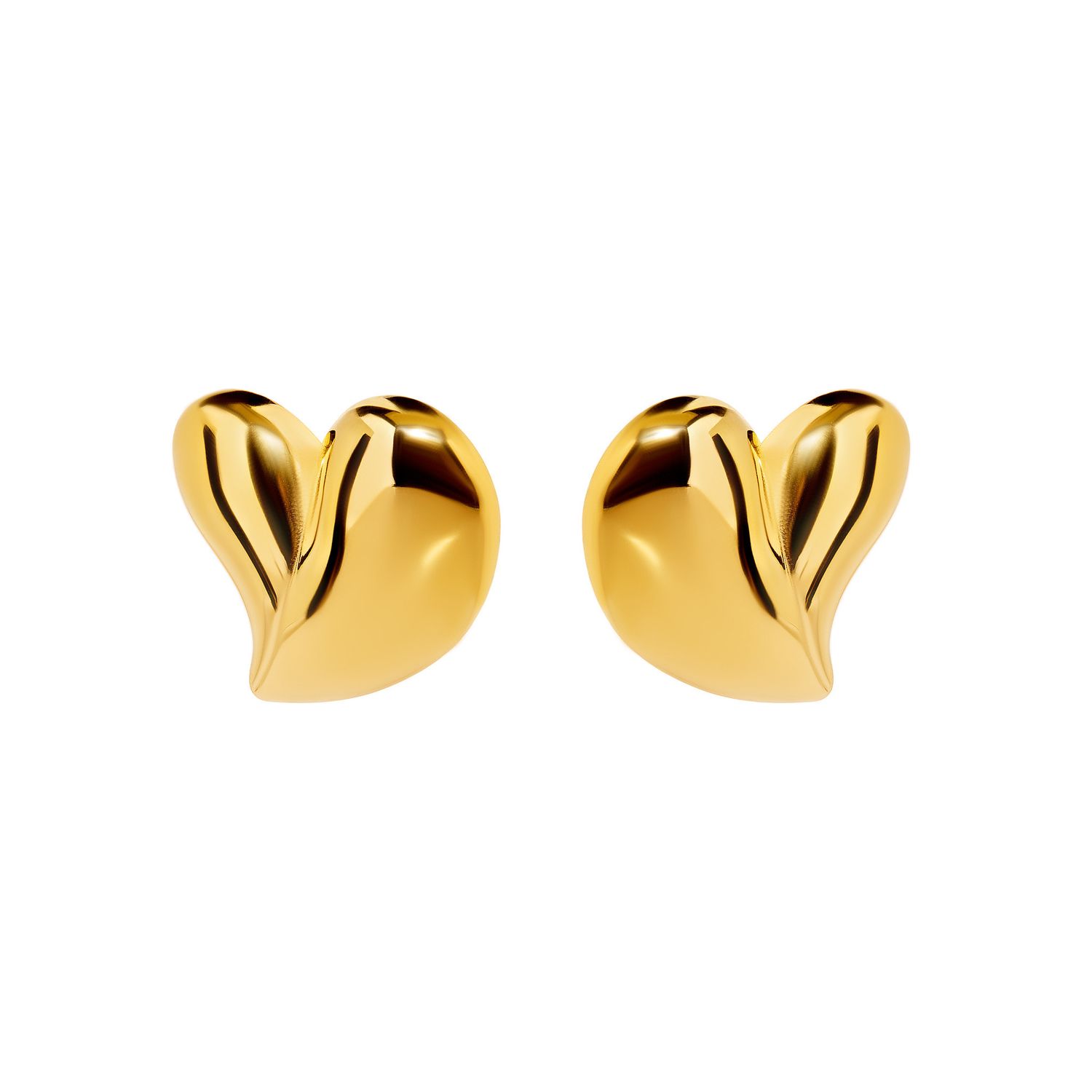 Серьги Plain Heart Earrings – Gold