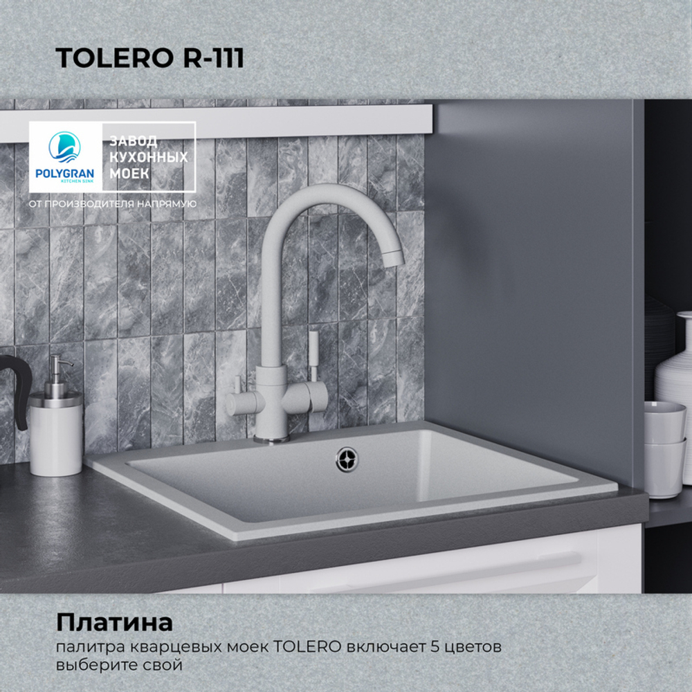Мойка TOLERO R-111 платина (серый)