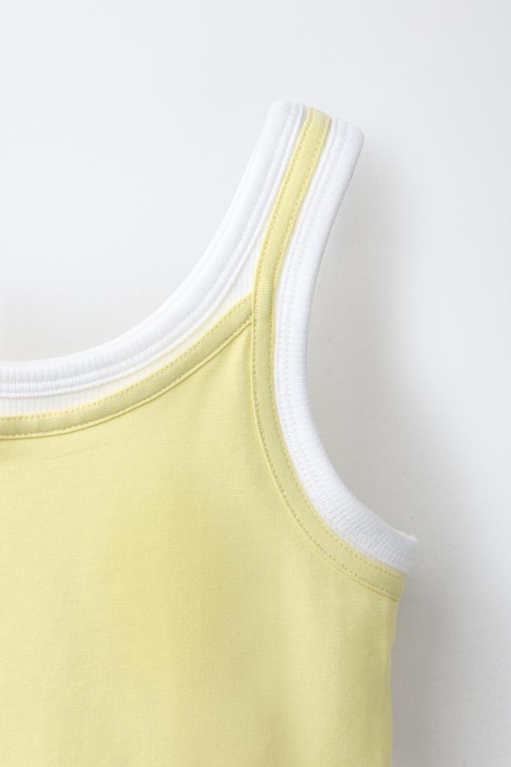 ZARA ДВУХСЛОЙНЫЙ ТОП КОНТРАСТНОГО ЦВЕТА, ЖЕЛТЫЙ