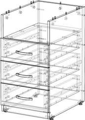 Корпус тумбы приставной 3 ящика
