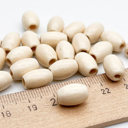 Деревянные бусины, бочонок, цвет молочный, размер около 12*8,5 мм, цена за набор 10 штук
