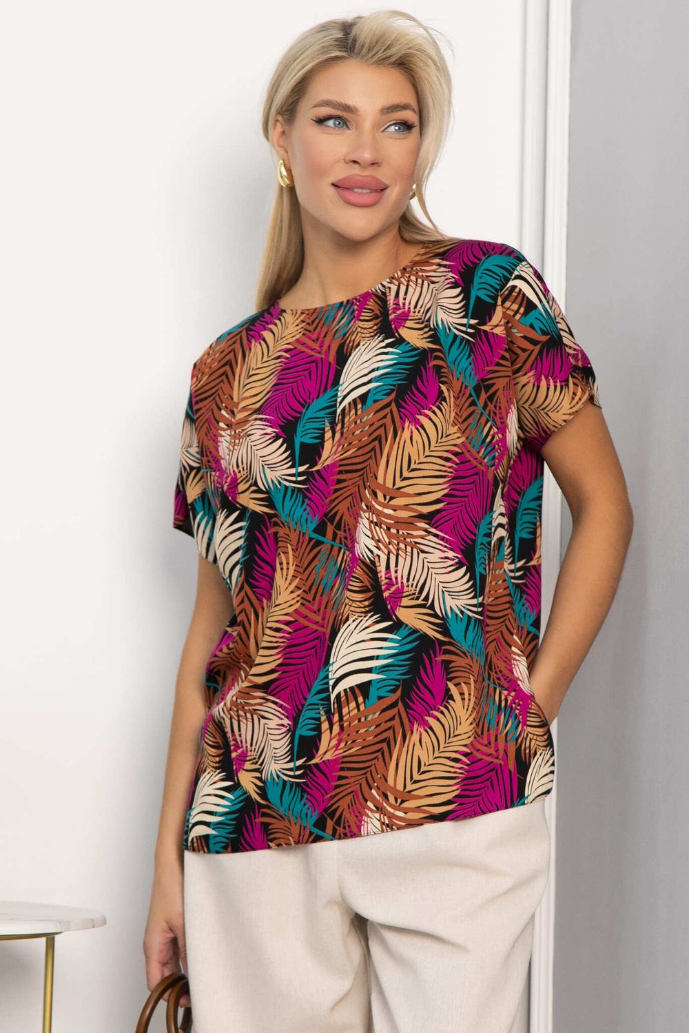 Блуза Кармен (желто-розовая) Б13723-30М LT Collection