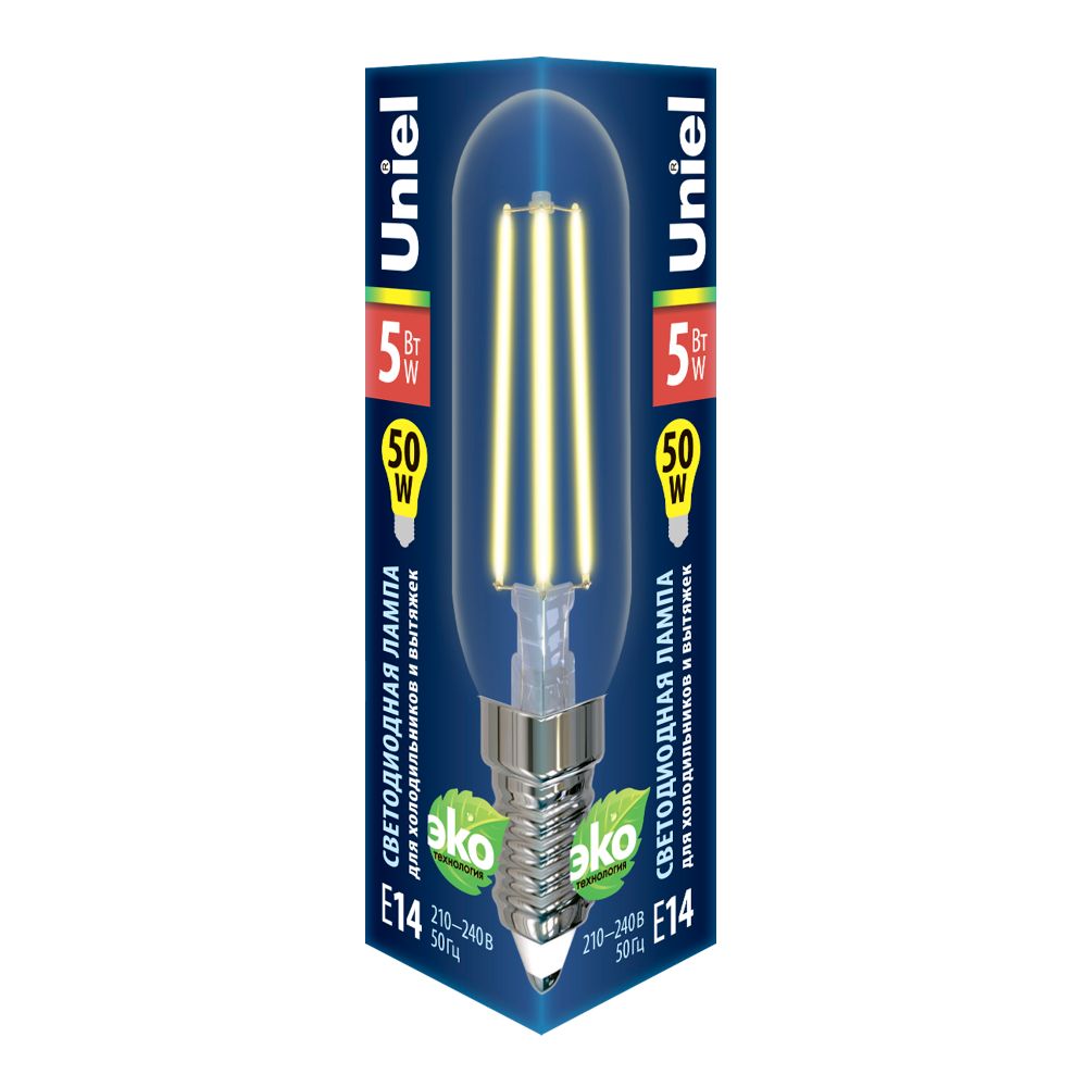 LED-Y25-5W-3000K-E14-CL GLZ04TR Лампа светодиодная для холодильников и вытяжки. прозрачная. Теплый белый свет 3000K. Картон. ТМ Uniel