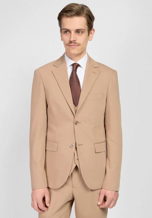 Мужской костюм тройка (бежевый) А43