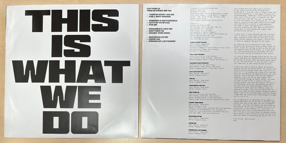 Leftfield - This Is What We Do 2LP (Европа 2022г.)