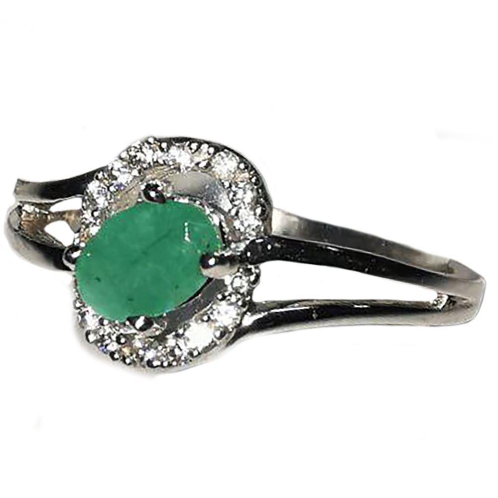 Кольцо "Брей" изумруд, циркон