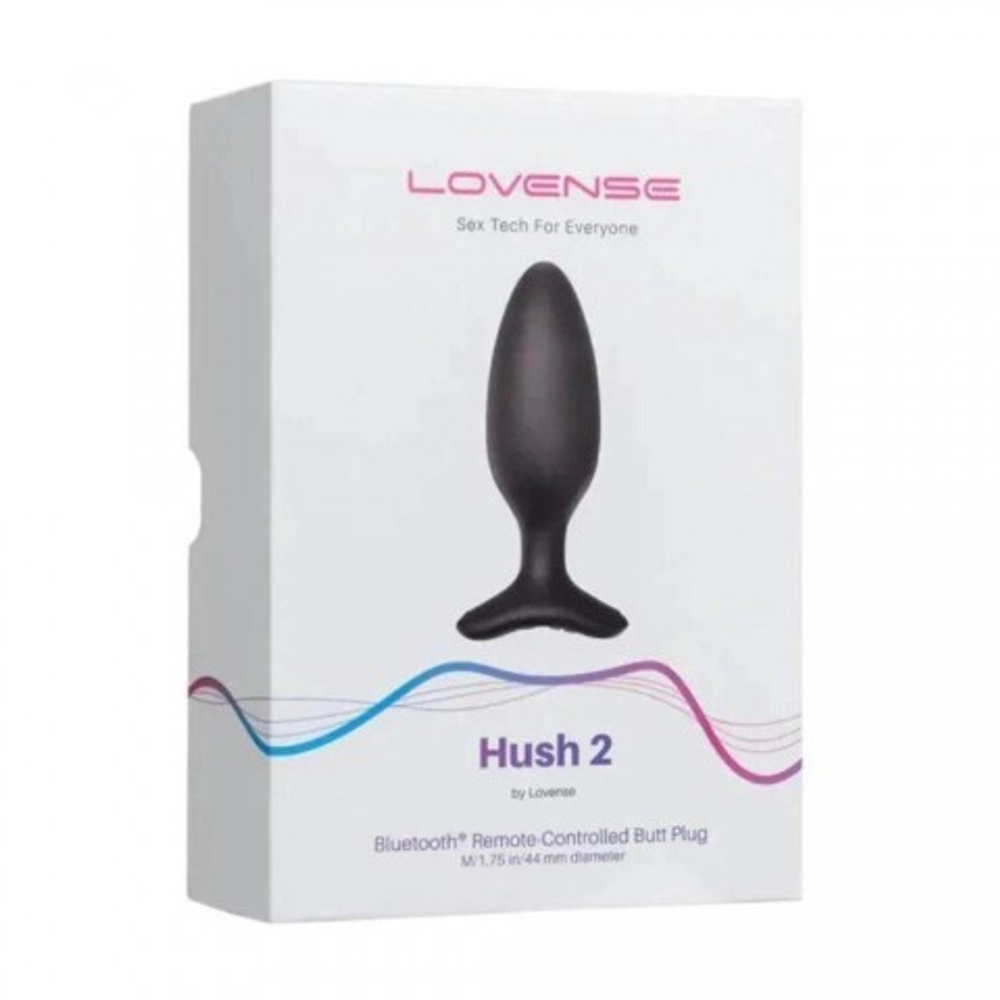 Анальная вибропробка Hush 2 второго поколения с управлением на расстоянии от Lovense (M: 44*135 мм.)