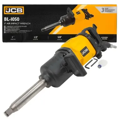 Пневмогайковерт ударный с длинным валом,реверсом и регулировкой усилия 1''(4000/4200Hм, 2600 об/мин,750 л/мин,21кг) JCB JCB-BL-1050
