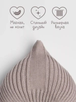 Чепчик для мальчика вязаный на завязках на осень