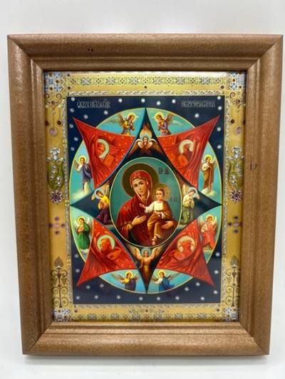 Образ пресвятой Богородицы Неопалимая Купина (Стекло, дерево)