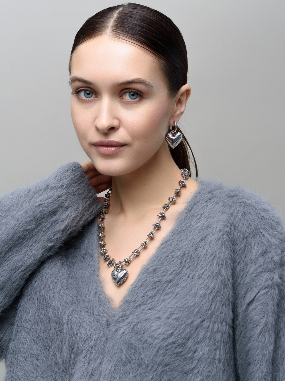 Cерьги "Ribbing Love" Silver