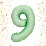 Шар фольгированный 32'/81см «Цифра «9» (зеленый)
