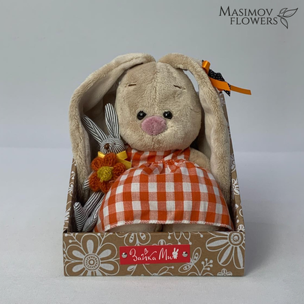 Зайка Ми в оранжевом платье с зайчиком (малыш)