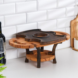 Винный столик деревянный "Premium 4" сандал/эбеновое дерево 45х25х20 см