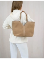 Сумка через плечо большая шоппер натуральная замша