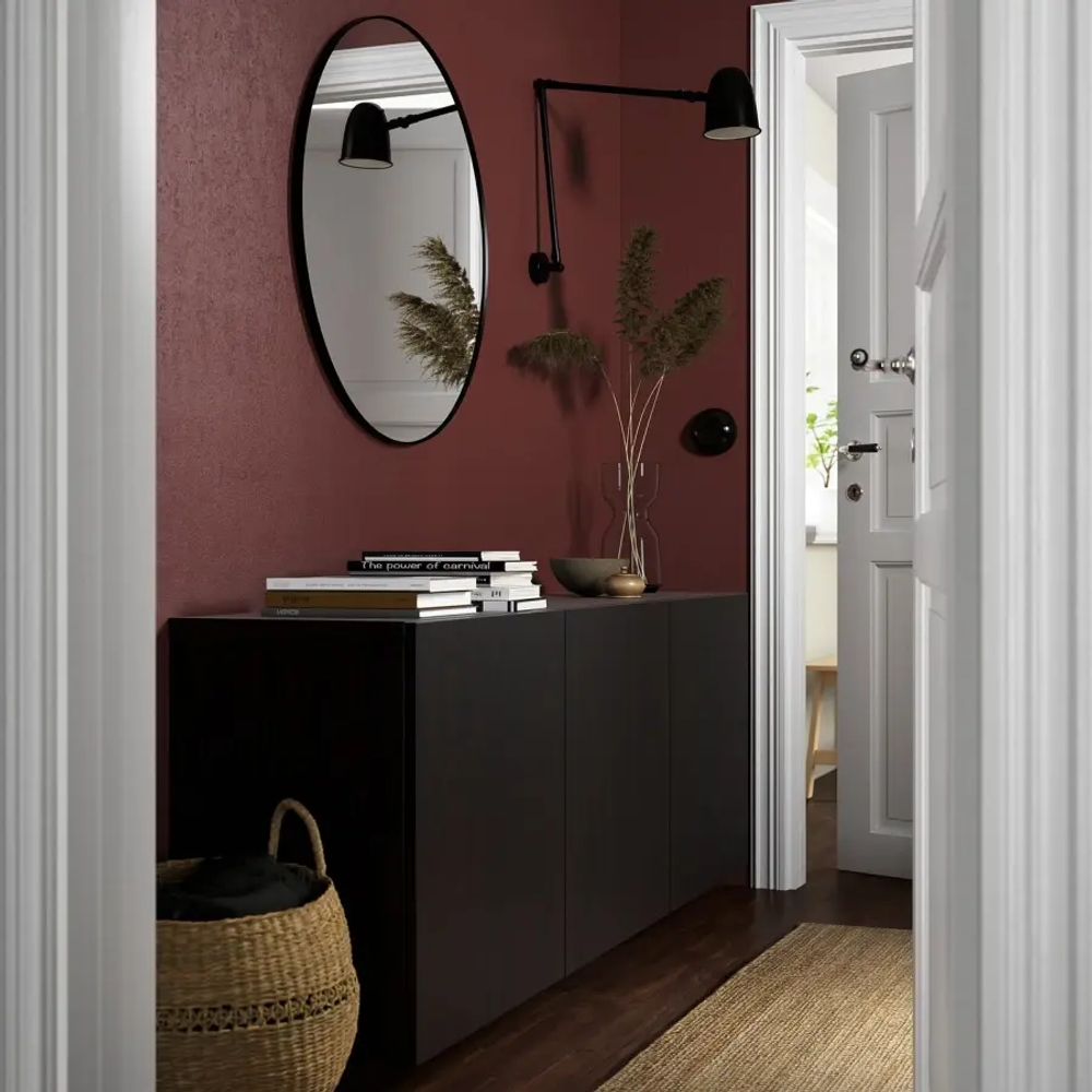 Навесной шкаф - IKEA BESTÅ/BESTA, 180x42x64 см, черный, БЕСТО ИКЕА