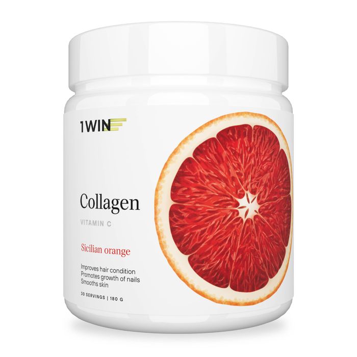 Коллаген с Витамином С &quot;Апельсин&quot;, Collagen + vitamin C Sicilian Orange, 1Win, 180 г