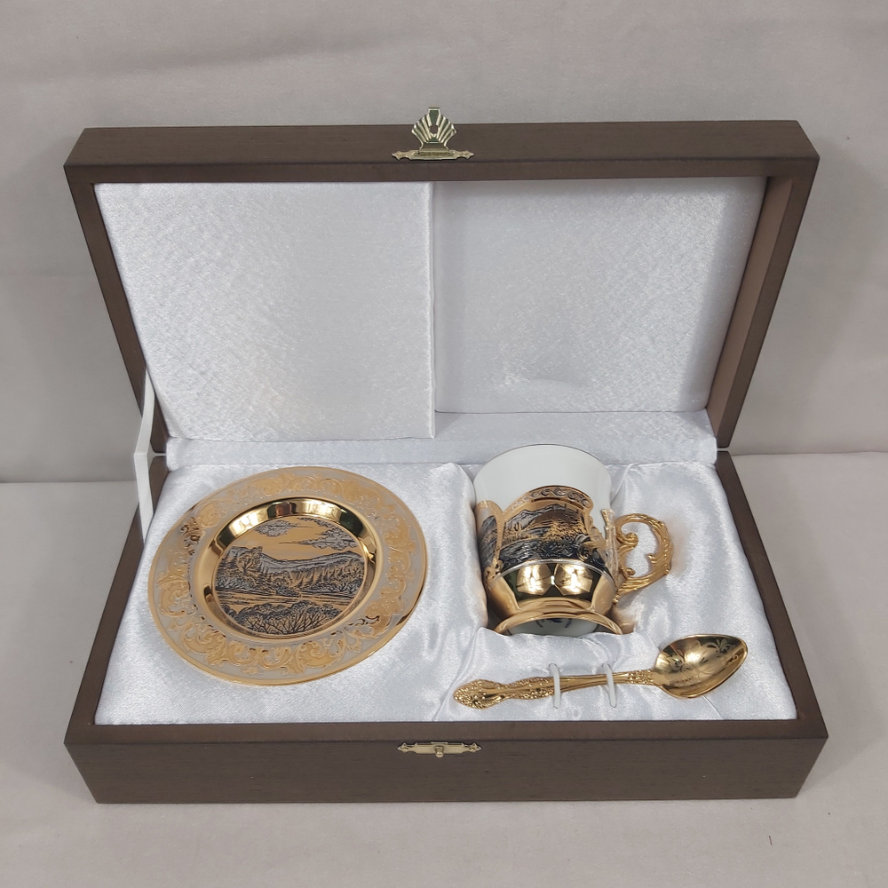 Кофейный набор "Природа" на 1 персону (Златоуст)