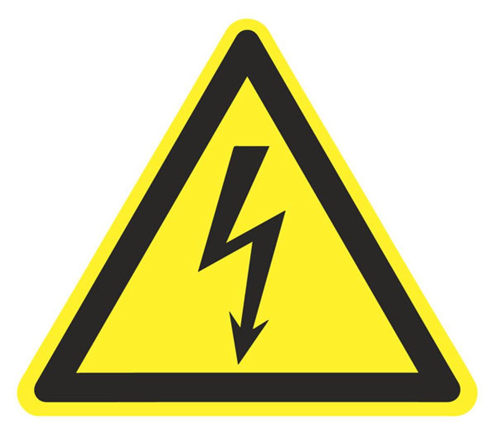 Знак на пластике W-08 &quot;Опасность поражения электрическим током&quot;