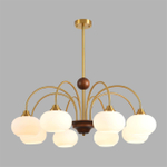 8323/8C MODERNI LN латунь/белый, металл/стекло/дерево Люстра потолочная E27 8*60W 220V LARINA