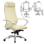 Кресло офисное МЕТТА "SAMURAI" KL-1.04, кожа, бежевое